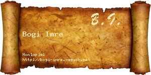 Bogi Imre névjegykártya