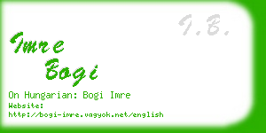 imre bogi business card
